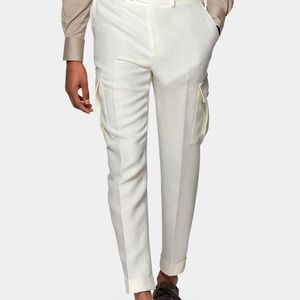 SUITSUPPLY Blake Flat Front Cargo Size 52 Pure Linen